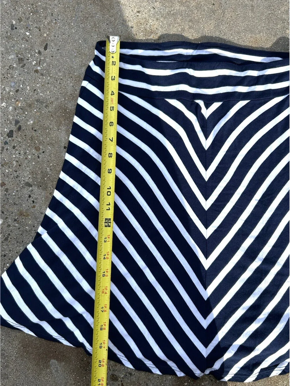 Lauren Ralph Lauren Skirt Womens M Blue White Casual Stripes Stretch Aprox 28